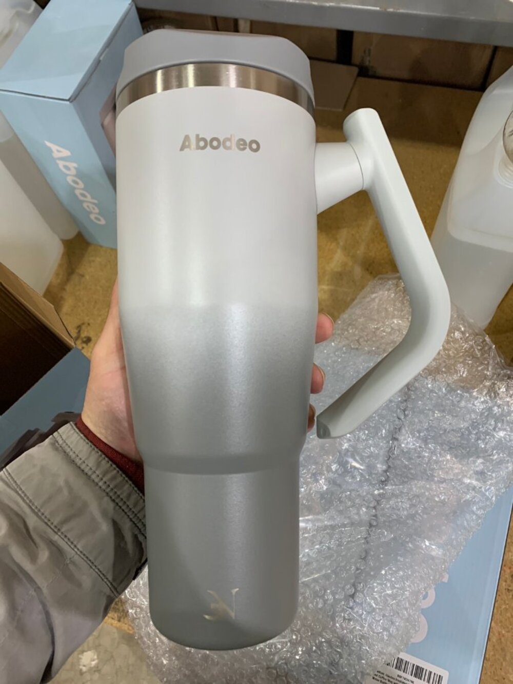 40 oz Leak Proof Insulated Coffee Tumbler (Dark & Light Grey - B0F74DLFSB)